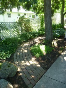 Interesting brick garden path