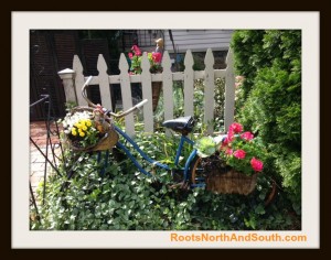 Blue Bike with Flowers