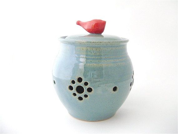 little pottery red bird