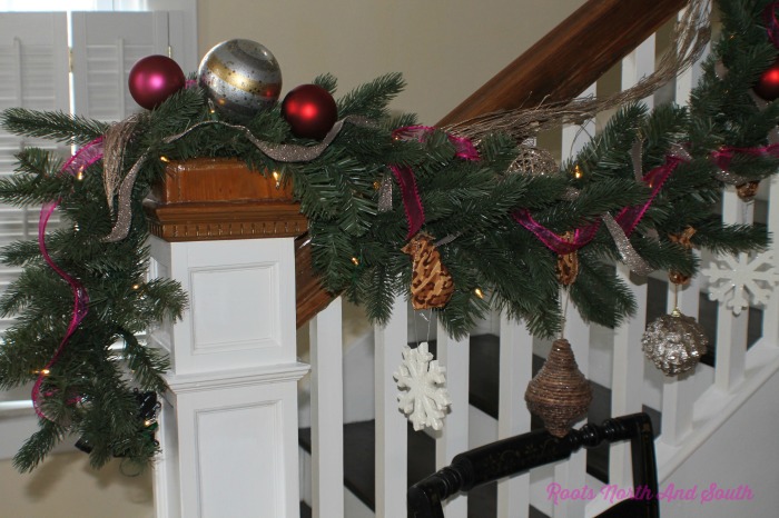 Historic Home Banister at Christmas