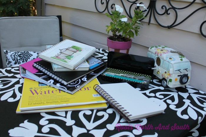 Art projects on the summer porch