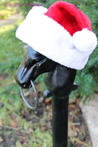 Horse Heads with Santa Hats