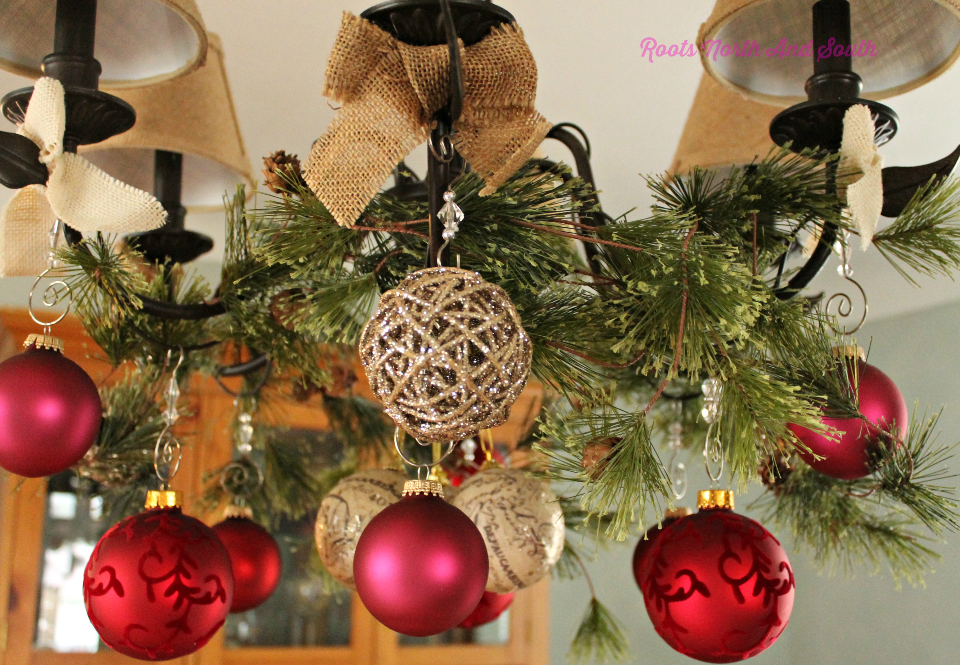 garland in dining room christmas