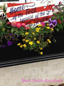 Decorating window boxes for July 4th