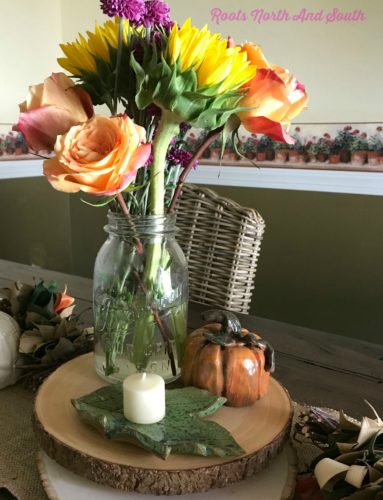 Fall flowers tablescape