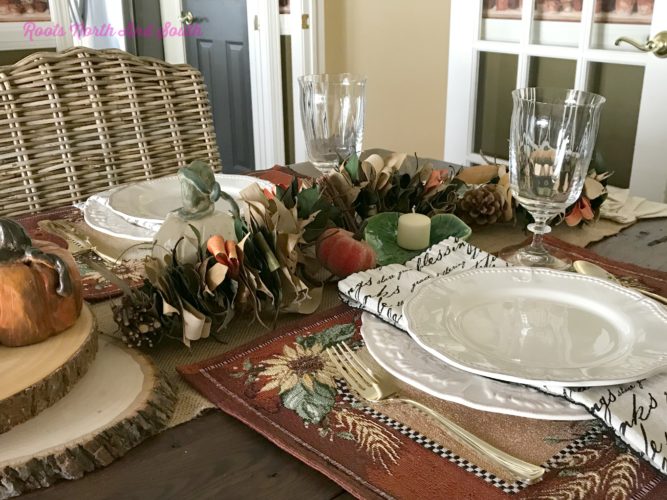 Fall Tablescape Blog Hop - Roots North & South